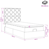 Łóżko ottoman z materacem jasnoszary 100 x 200 cm tkanina