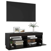 vidaXL Szafka pod TV z oświetleniem LED, czarna, 100x35x40 cm