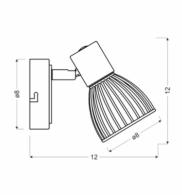 Lampa ścienna kinkiet 1X40W E14 czarny + chrom MODO 91-61515