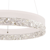 Lampa wisząca FROZI w stylu glamour – biały klosz z kryształkami – eleganckie i nowoczesne oświetlenie salonu LED