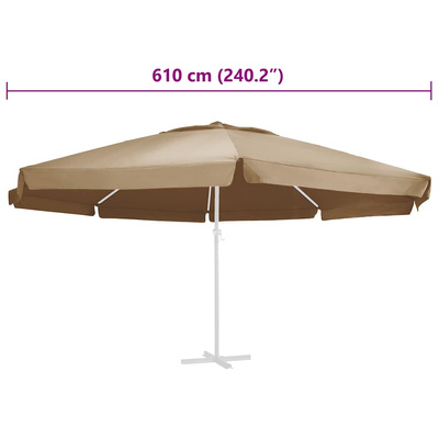 Pokrycie do parasola ogrodowego, kolor taupe, 610 cm