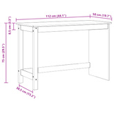 Biurko Szary 112 x 50 x 75 cm Lite drewno sosnowe