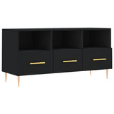 vidaXL Szafka pod TV, czarna, 102x36x50 cm, materiał drewnopochodny