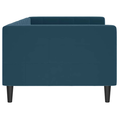 Sofa z funkcją spania, niebieska, 90x200 cm, obita aksamitem