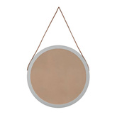 vidaXL Lustro ścienne na pasku, srebrne, Ø55 cm