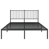 Metalowa rama łóżka z wezgłowiem czarna, 140x200 cm model standard