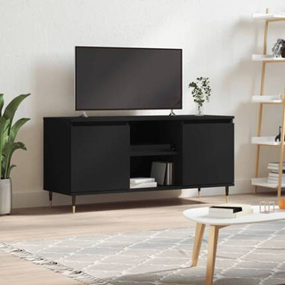 vidaXL Szafka pod TV, czarna, 104x35x50 cm, materiał drewnopochodny
