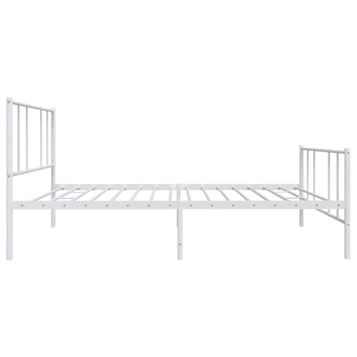 Metalowa rama łóżka z wezgłowiem i zanóżkiem, biała, 90x190 cm vidaXL