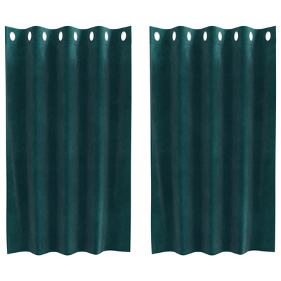 Zasłony zaciemniające 2 pcs Ciemna zieleń 140 x 140 cm Aksamit
