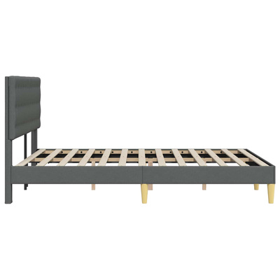 Ramka łóżka Z zagłówkiem ciemnoszary 120 x 200 cm tkanina