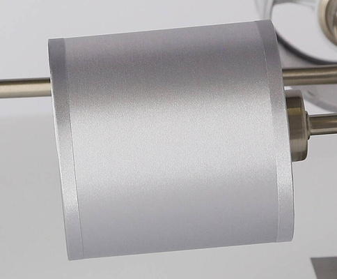 Lampa sufitowa satyna nikiel tkany abażur 6x40W Sax Candellux 36-70708