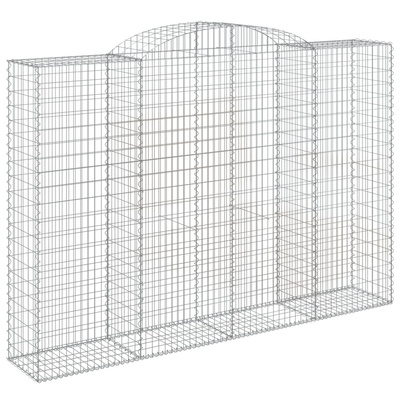 Kosze gabionowe, 7 szt, 300x50x200/220 cm, galwanizowane żelazo