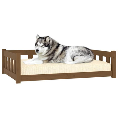vidaXL Legowisko dla psa, miodowe, 105,5x75,5x28 cm, drewno sosnowe