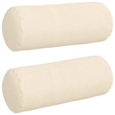 Poduszki Wałkowe 2 pcs Kremowy ? 15 x 40 cm Tkanina sztruksowa