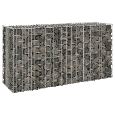 Mur gabionowy z pokrywami, stal galwanizowana, 200x60x100 cm