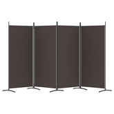 Parawan 4-panelowy, brązowy, 346x180 cm, tkanina