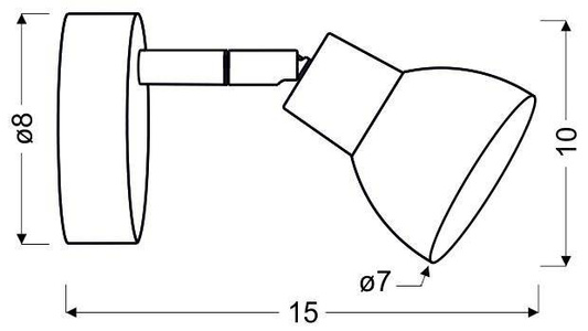 Lampa kinkiet główka okrągła 1E z przegubem KD system 1X5W biały ROY 91-67524