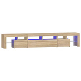 vidaXL Szafka pod TV z oświetleniem LED, dąb sonoma, 230x36,5x40 cm