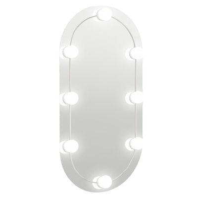 vidaXL Lustro z oświetleniem LED, 80 x 40 cm, szklane, owalne