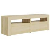 vidaXL Szafka pod TV z oświetleniem LED, dąb sonoma, 120x35x40 cm