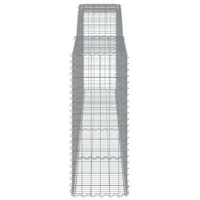 Kosze gabionowe, 2 szt, 400x50x120/140 cm, galwanizowane żelazo