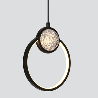 LACRIMA lampa wiszaca 20cm czarny 15W LED 3000K maskownica biała  31-35592