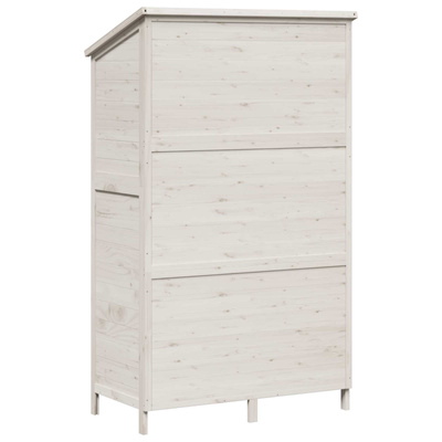 Shed ogrodowy Biały 106 x 56 x 176,5 cm Drewno Świerkowe