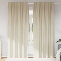 Zasłony zaciemniające 2 pcs Kremowy 140 x 225 cm Aksamit