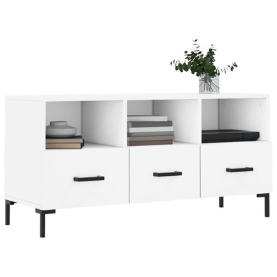 vidaXL Szafka pod TV, biała, 102x36x50 cm, materiał drewnopochodny wariant 4