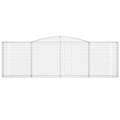 Kosze gabionowe, 7 szt, 400x30x120/140 cm, galwanizowane żelazo