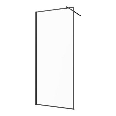 Kabina walk-in ii 100x200cm ramka 8mm shiny-glass czarny AK-32-108-S Invena