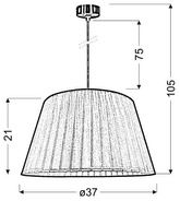 Lampa wisząca z abażurem Tiziano fioletowa pojedyncza do salonu