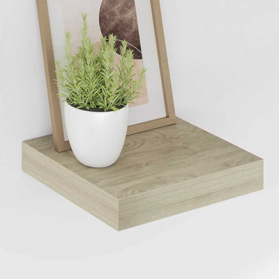 vidaXL Półki ścienne, 4 szt., kolor dębowy, 23 x 23,5 x 3,8 cm, MDF