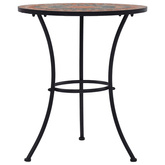 Mozaikowy stolik bistro, pomarańczowo-szary, 60 cm, ceramiczny
