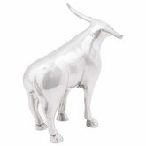 Rzeźba byka Srebrny 20 x 17 x 23 cm Aluminium