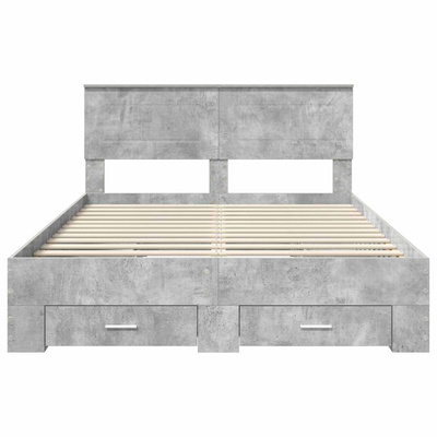 Ramka łóżka Betonowy szary 150 x 200 cm Drewno inżynieryjne