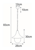Wisząca lampa zewnętrzna K-8126 czarna/złota z serii BOSTON KAJA