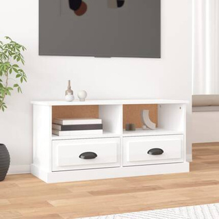 vidaXL Szafka pod TV, biała na wysoki połysk, 93x35,5x45 cm