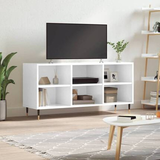 vidaXL Szafka pod TV, biała, wysoki połysk, 103,5x30x50 cm