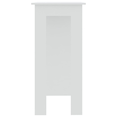 Stolik barowy z półkami, biały, 102x50x103,5 cm