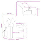 vidaXL Rozkładany fotel masujący, ciemnoszary, obity tkaniną