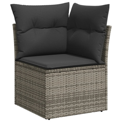 12-cz. zestaw mebli ogrodowych z poduszkami, szary, polirattan