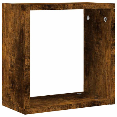 Półki ścienne Cube 6 szt. Dąb wędzony 30x15x30 cm