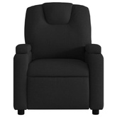 vidaXL Rozkładany fotel masujący, czarny, obity tkaniną