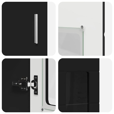 Highboard FLORIN 60 x 35 x 182 cm Czarny Drewno inżynieryjne