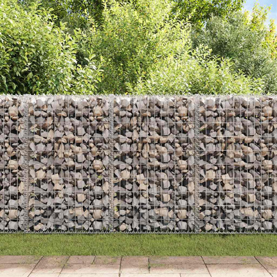 Mur gabionowy z pokrywami, stal galwanizowana, 200x60x100 cm