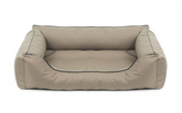Legowisko dla psa Sofa Valencia Standard w kolorze beżowym z czarnym wykończeniem Rozmiar: L - 100 x 75 cm