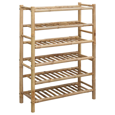 Stojak na buty z półką Naturalny 68 x 28 x 96 cm Bambus