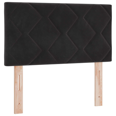 Łóżko ottoman z materacem Z zagłówkiem Czarny 80 x 200 cm Welur