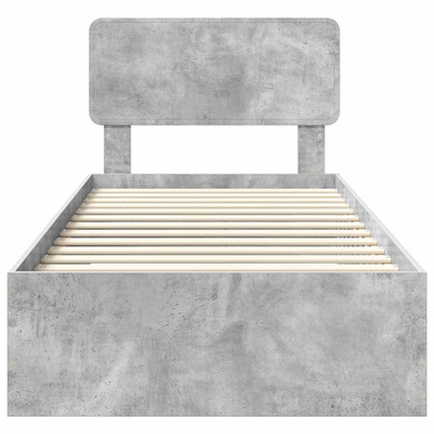 Ramka łóżka Betonowy szary 70 x 190 cm Drewno inżynieryjne